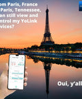 Long Range Smart Relay Switch For Home Automation LoRa Powered image with Eiffel Tower and phone app control display