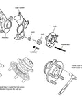 Astro Pneumatic Last Chance Hub Removal Bolt Kit exploded view showing hub, knuckle, dust cover, and bolts