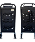 Slick 32 Device Laptop Charging Cart With Built In Surge Protection showing back view with wheels and cable management.