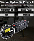 3.7 Gallon Hydraulic Power Unit With 220V 3HP 2950 PSI Single Acting Pump for car lifts and dump trailers