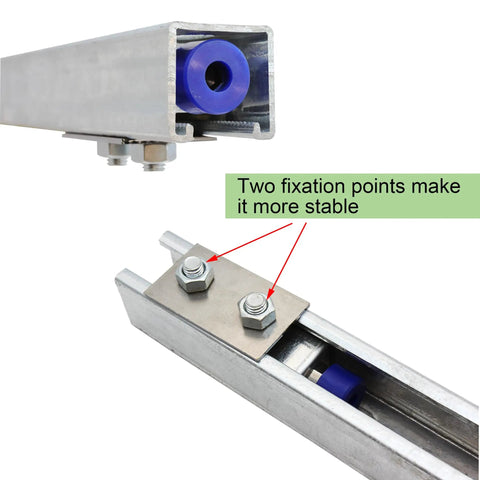 Trolley Roller Limit Kit For 1-5/8 Inch Wide Strut Channel Keeps Trolley From Detaching At End Of Channel, silver finish, 2-pack