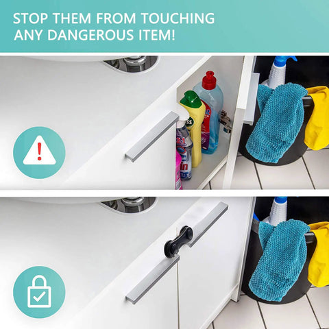 10 Pack Child Safety Cabinet Locks For Drawers, Fridge, Oven, Toilet Seat, And More, Simple Install Baby Proofing Latches
