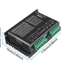 DM542 microstep driver module for CNC, black plastic housing with green terminal blocks, approx 119 x 75 x 34 mm