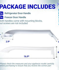 Replacement Refrigerator Door Handle Set For Frigidaire Freezers, Compatible With 5304486359 5304506469 5304504507 dimensions