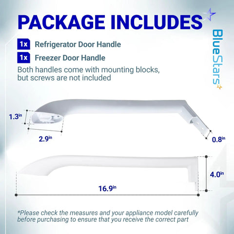Replacement Refrigerator Door Handle Set For Frigidaire Freezers, Compatible With 5304486359 5304506469 5304504507 dimensions