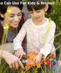 Mother and child using Pro Grade High Performance Garden Pruners With SK5 Steel Blades For Precise Bypass Pruning in garden