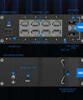 Front and back view of Industrial Managed Ethernet Switch With 8 Gigabit Ports And 2 SFP Ports, Layer 2 Plus Layer 3 Capabilities