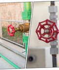 Heavy Duty Ball Gate Valve Handle Set 10 Pcs Durable Hand Wheels Red on water and gas lines for fluid control