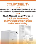 Compatibility of Heavy Duty Desk Drawer Lock With Key Keeps Filing Cabinets Locked Up Tight Using Top Shelf Zinc Alloy Antique Bronze Hardware.