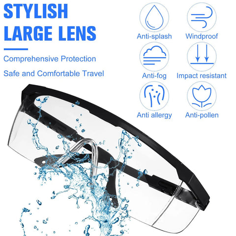 48 Pairs Over Glasses Safety Goggles Lab Protective Eyewear Anti Fog For Science Classes Men Women Blue Black Fits Most Glasses