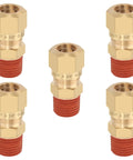Five Pack Air Brake Nylon Tubing Brass Union Fittings Three Eighths Inch Tube Outside Diameter To One Fourth Inch NPT Thread