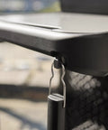 Close-up of black finish detail on Propane Grill For Outdoor Cooking And BBQ With 2 Burners Black Finish Porcelain-Enameled Cast Iron Grates