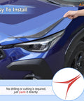 Hand installing Subaru Crosstrek Front Headlight Eyebrow Trim Strips Eyelids Eye Lid Decorative Sticker for 2024 2025