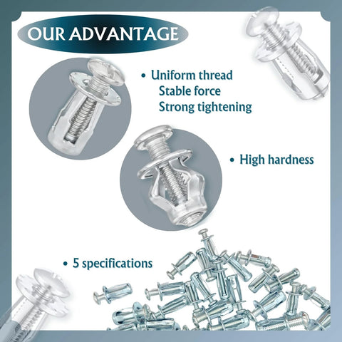 Jack Nut Kit With Heavy Duty Rivet Gun For Permanent Threaded Anchors in Hollow Doors, Thin Metal Sheets, Panels with M4 M5 M6 M8