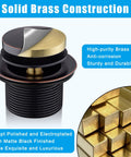 Beefy Brass Bath Tub Drain Kit With Tip-Toe Drain Assembly And Two-Hole Overflow Faceplate In Oil Rubbed Bronze close-up