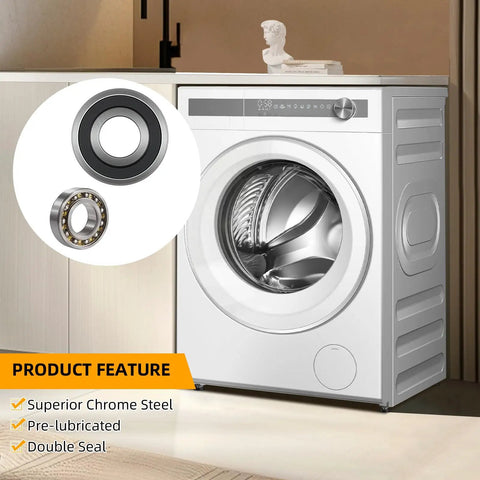 Drop In Front Load Washer Bearing Kit Fits LG Kenmore Sears Tub Bearings Seal Kit With Two Bearings Drum Gasket And Seal Ring Easy Install Replaces 4036ER2004A 4280FR4048L 4280FR4048E MAP61913707 4036ER4001B, chrome steel bearings and seal