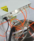 Jaryannix 110V Electrostatic Powder Coating Machine With Fast 500 G Min Output showing electrical connections and tubing setup.