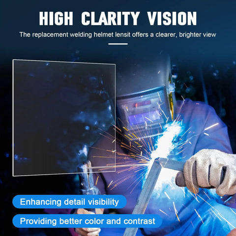 Tough As Nails Replacement Cover Lenses For 1740 And 1840 Series Welding Helmets, clear lens enhancing visibility during welding.