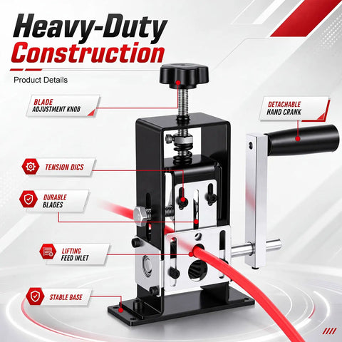 The Real Deal Stainless Steel Wire Stripping Machine Crushes Scrap Copper Wire Handles 0.06 To 1 Inch Cables With Ease heavy-duty construction with detachable hand crank.