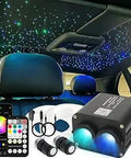 Dope Dual Color 20W Twinkle Fiber Optic Starlight Headliner Kit With 900 Strands 9.8ft Length End Glow RGBW in car interior