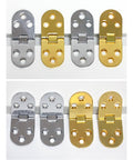 Concealed Flush Mount Hinges For Cabinets And Tables, 180 Degree Swing in gold and silver zinc alloy with sinking screw holes