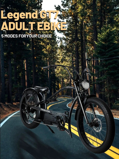 Heavy Duty 26 Inch Fat Tire Electric Bike For Adults With 750W Motor And 960Wh Battery near trees on winding road