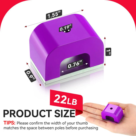 Product size display of Alnico U Shaped Horseshoe Magnet With 22 Lb Pull Purple Utility Magnet For Lifting Holding Sorting Clamping 1 Piece.