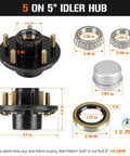 Trailer hub idler kit, 5-on-4.5-inch bolt pattern; hub with studs, includes bearings, seal, cap, and nut