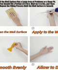 Instructions for using Fast Dry Wall Repair Paste Kit With Scraper For Quick Hole And Crack Patches, showing cleaning, applying, smoothing, and drying.