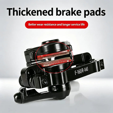 Rectangular Hollow Semi Metal Disc Brake Pads Set For MTB Bikes And Electric Scooters, highlighting thickness detail