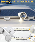 No Drill Magnetic Solar Panel Mount Brackets, 300 Lb Per Bracket, 1200 Lb Total With 4 Pack, Aluminum Z Brackets shown on boat