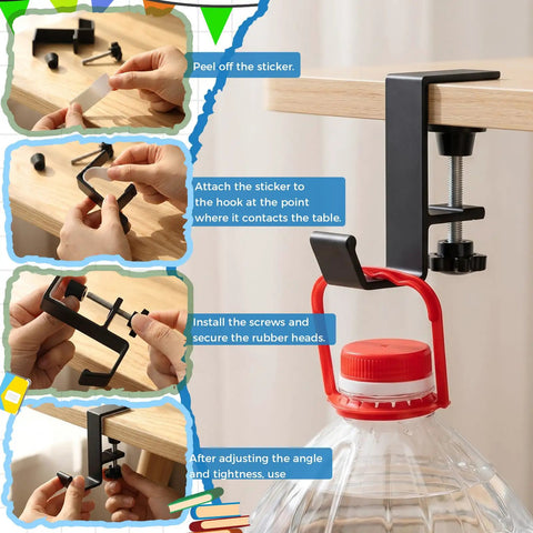24 Piece Classroom Water Bottle Holders And Backpack Hooks Outfit Your Desks No Drill Bulk Organizer For Students setup