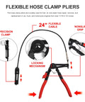 9 Piece Hose Clamp Pliers Set For Fuel Oil And Water Hoses, flexible wire with lock mechanism and nonslip grips