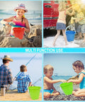 Castle Beach Toy Set For Kids 3 Pack 7 Inch Sand Buckets Pails Water Pool Garden Bath Thick ABS Plastic Durable Sandcastle Buckets