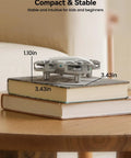 Mini Drone For Kids With 360 Degree Flips, LED Lights, And Easy Flight Features on stack of books, size dimensions shown