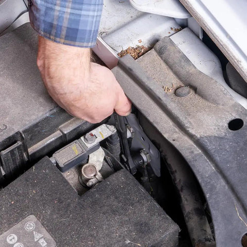 KNECT 15-Piece Pass Through Socket Set For SAE And Impact Drivers With MODbox Case in use on car engine