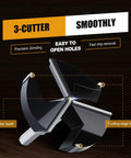 Close-up of Top Tier 5 Piece Carbide Tipped Forstner Drill Bit Set featuring a 3-cutter design for precision wood cutting.