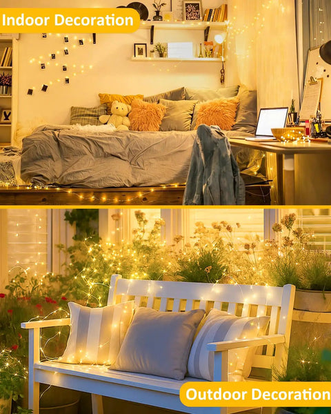4 Pack 60 LED Battery Operated Fairy Lights With Timer, 20 Ft Waterproof Indoor Outdoor String Lights Cozy Warm Glow