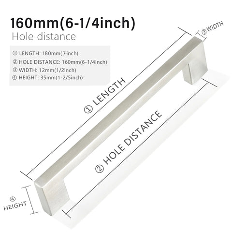 Square Drawer Pulls Two Pack Stainless Steel Cabinet Handles For Kitchen And Home Furniture 7x10x35mm measurements image