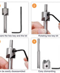 Heavy Duty Pen Milling Kit With All In One Seven Piece Barrel Trimming Setup includes hex wrench and steel cutter for easy assembly.