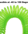 Recoil Air Hose for Air Compressor 1/4 Inch Inner Diameter, 25 Feet Self Coiling, Durable Green, Flexible at -40 to 150 Degrees