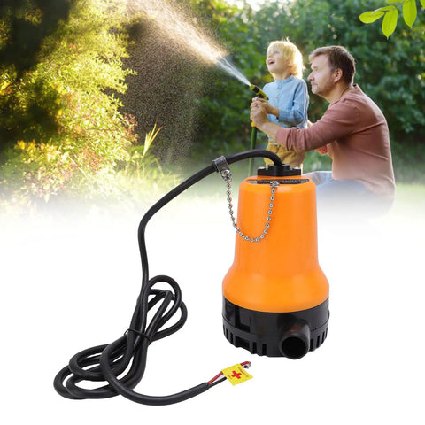 Heavy Duty Submersible Sump Pump Battle Ready Workhorse Delivering Slick 1110 GPH Turbo Water Transfer in orange with power cord.