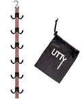 Multipurpose Portable Hanging Rack For Hockey Gear And Sports Gear Hanger With Six Adjustable Hooks Durable Vertical Drying Rack