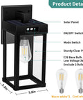 Solar Wall Light Outdoor With Motion Sensor Three Lighting Modes Waterproof Porch Sconce With Clear Panels; product details shown with dimensions.
