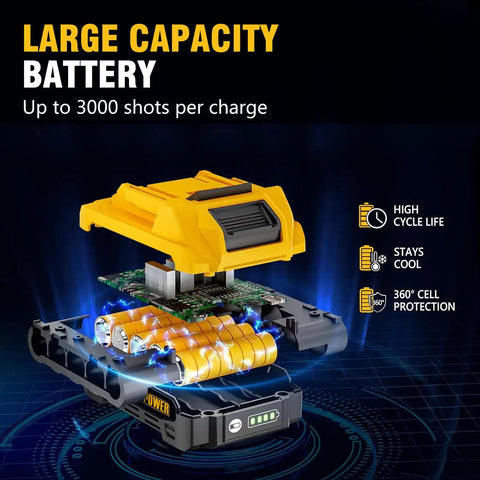 Built Tough 18 Gauge Cordless Brad Nailer And Crown Stapler Kit With 2Ah Battery And Charger, Straight Shooting Zero Hassle Power Tool For Upholstery And Home Diy Projects Plus Two Thousand Fasteners Included