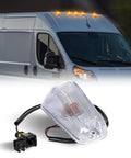 Cab Roof Top Marker Lights For 2014 To 2023 Dodge Ram ProMaster 1500 2500 3500 With OE Socket Halogen Bulb Clear Lens And Clearance Running Lamps Easy Plug In displayed with van