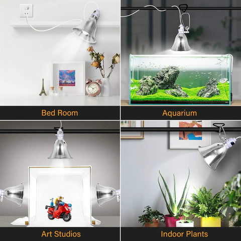 Clamp Lamp With 150W Max, 8.5 Inch Aluminum Reflector, 6 Foot Cord, Black, Bulb Not Included in various room uses