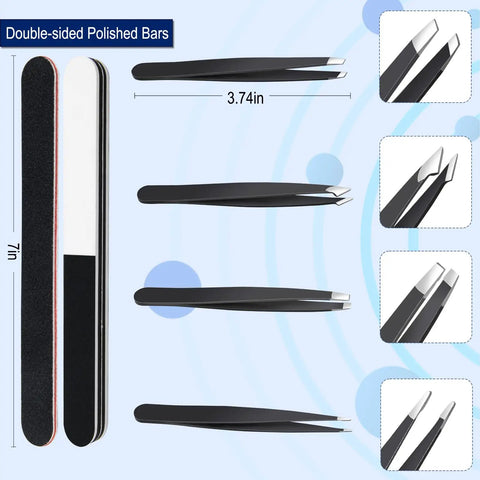 23 Piece Metal Puzzle Tool Kit For Model Building With Polishing Bars and 3.74in Tweezers