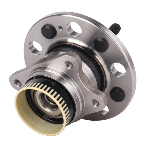 Close-up of Set Of 2 Rear Wheel Bearing Hub Assemblies With ABS For Hyundai Azera Sonata Tucson Sportage And Kia Cadenza Optima Rondo, 5 Lug, Drop In OEM Replacement, Plug And Play Design For Quick Installation showing 5-lug design
