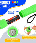 60 Pack 9 LED Handy Mini Flashlights With Lanyards AAA Batteries Included Bulk Set open green flashlight showing battery compartment